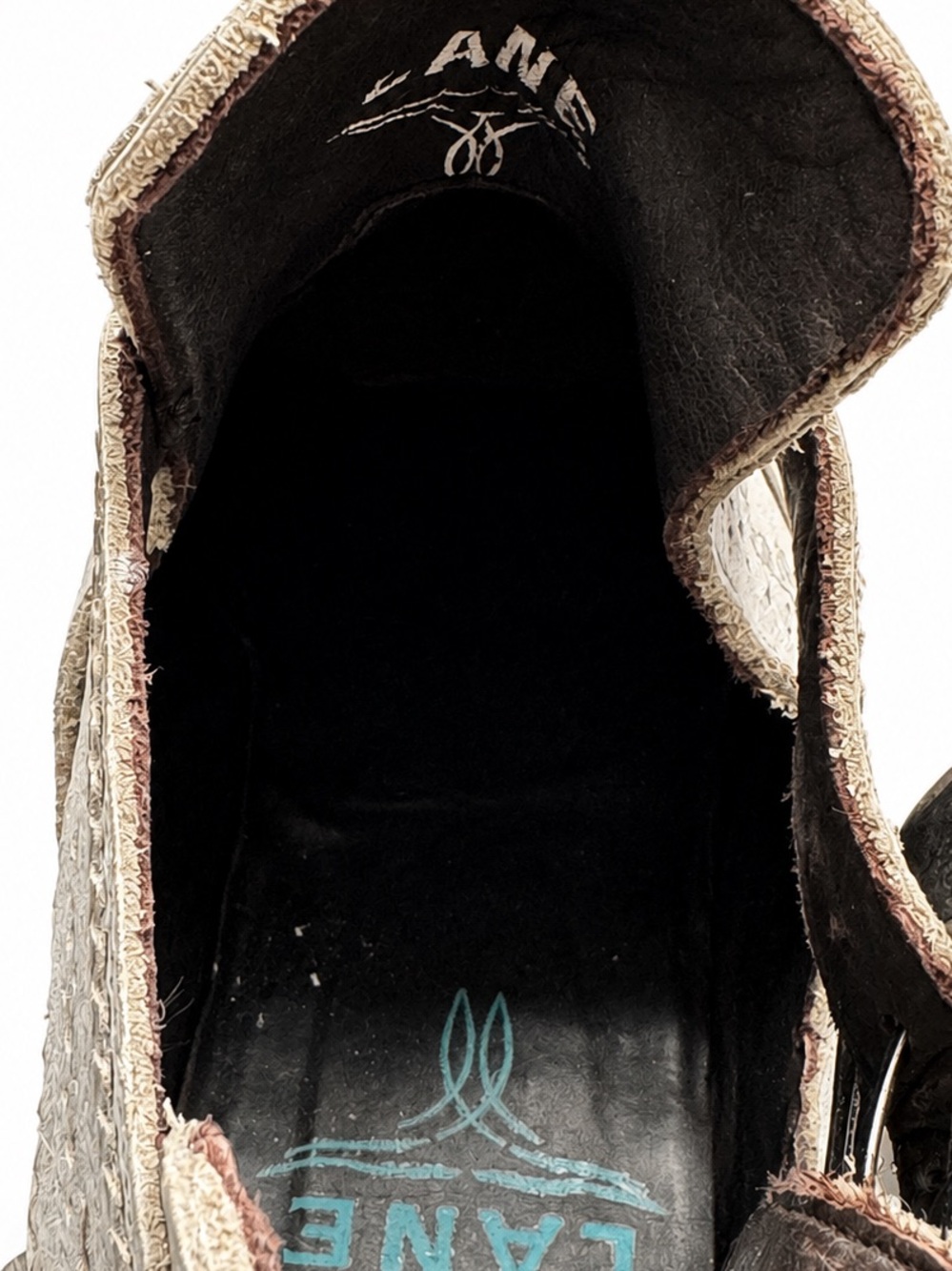 Lane Cahoots Western Booties Size 7.5 Light Teal Blue Leather Cutout Snip Toe - Picture 7 of 13